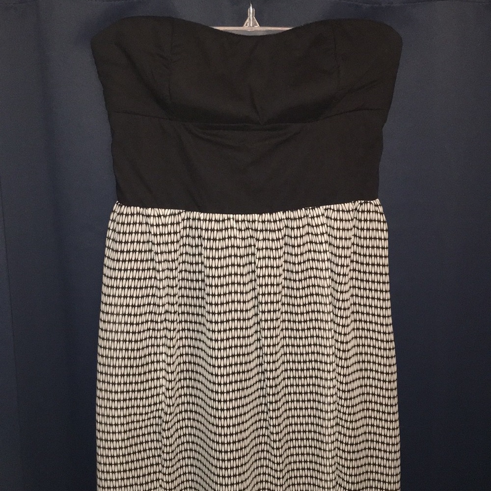 Black & White Strapless Maxi